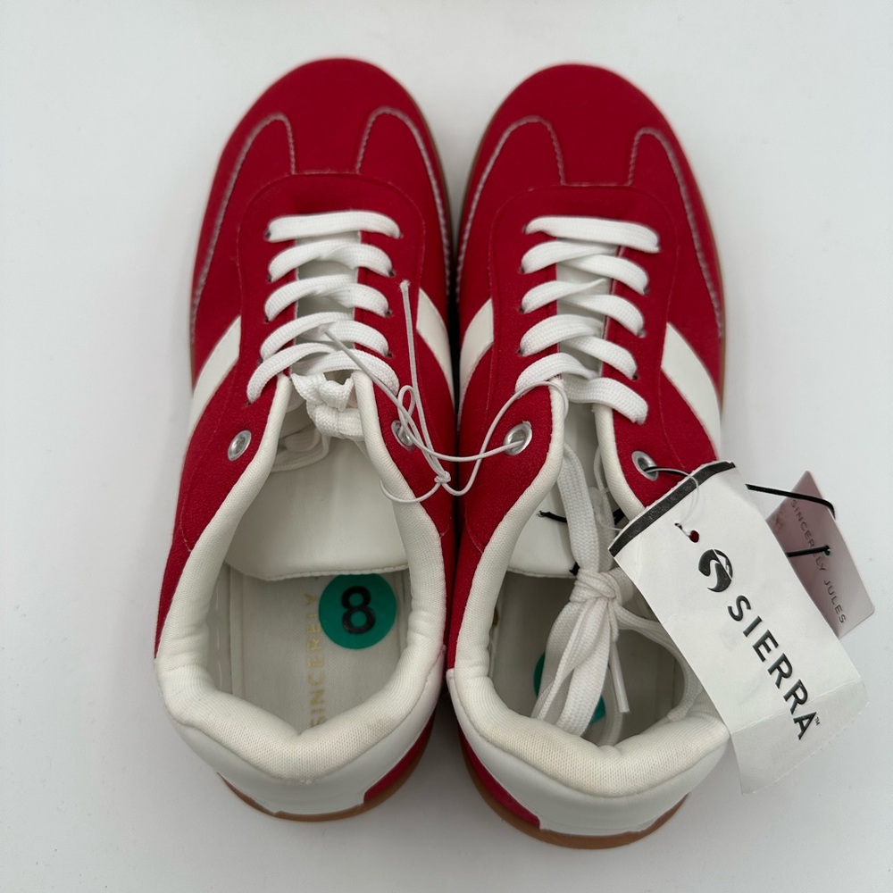 SINCERLY JULES Red & White Memory Foam Sneakers NWT | Size 8 | Sierra - Picture 7 of 10